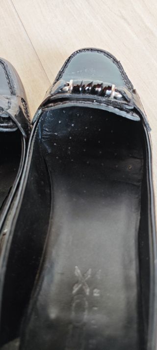 Mocassini Geox Vernice Nera Tacco 4 cm