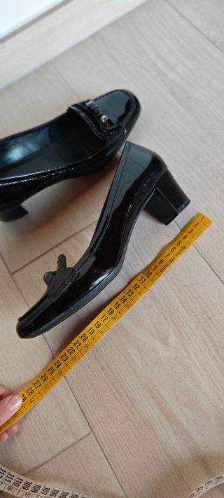 Mocassini Geox Vernice Nera Tacco 4 cm