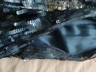 Vestido lentejuelas Tintoretto azul/gris plomo