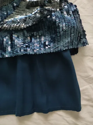 Vestido lentejuelas Tintoretto azul/gris plomo