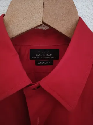 Camisa Zara Roja Talla M.