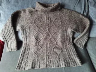 Jersey punto cuello alto marrón Talla S