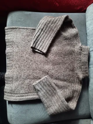 Jersey punto cuello alto marrón Talla S