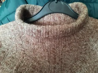 Jersey punto cuello alto marrón Talla S