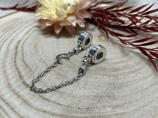 ✨Cadena Seguridad Gato y Luna