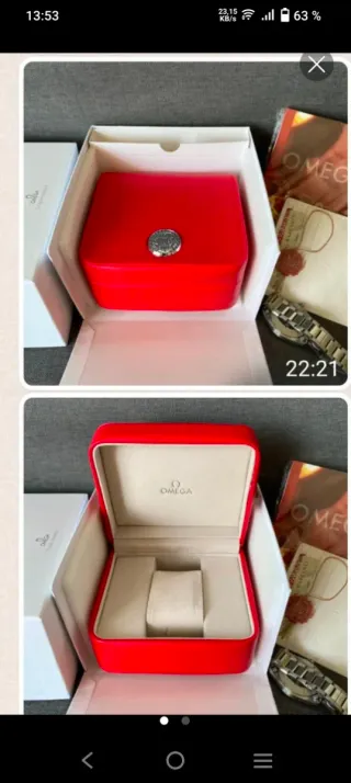 Caja de reloj Omega Roja de Lujo