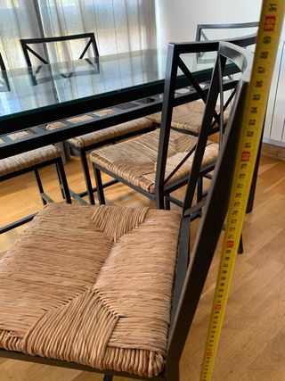 Mesa comedor cristal y 6 sillas