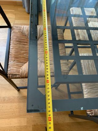 Mesa comedor cristal y 6 sillas