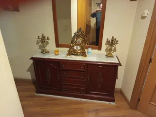 Reloj Bronce y 2 Candelabros