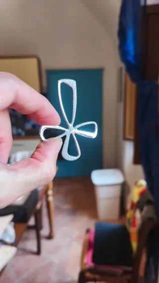 Ciondolo croce argento vintage testurizzato