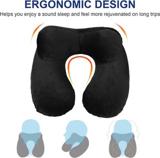 Cojin para Cuello de Viaje + Antifaz + Tapones