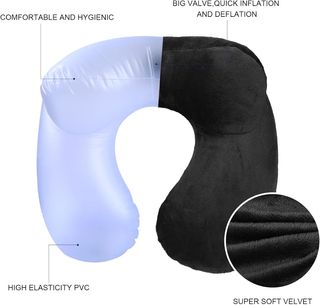 Cojin para Cuello de Viaje + Antifaz + Tapones