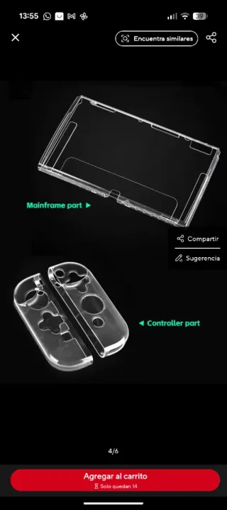 Funda Switch OLED Error pedido AliExpres sin abrir