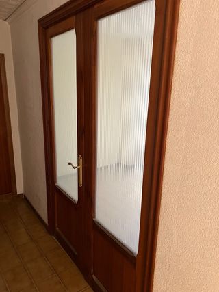 Puerta doble madera con cristal 1,70m