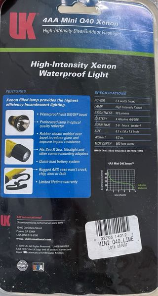 Linterna de buceo UK Mini Q40 Xenon