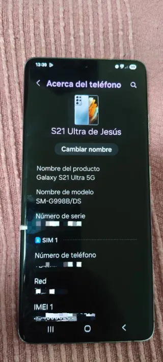 Samsung S21 Ultra Argento