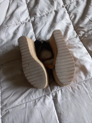 Sandalias esparto negras con plataforma talla 36