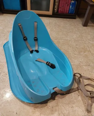 Trineo para niños azul con arnés
