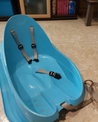 Trineo para niños azul con arnés