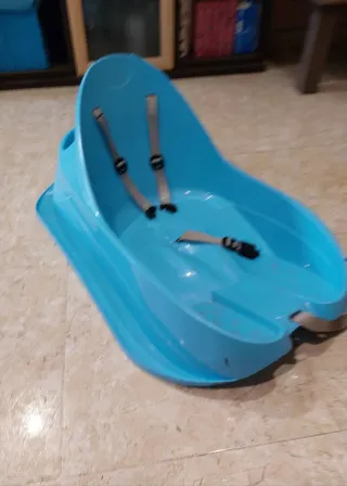 Trineo para niños azul con arnés