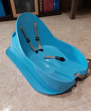 Trineo para niños azul con arnés