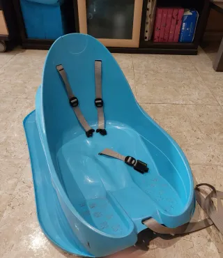 Trineo para niños azul con arnés