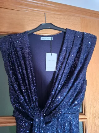 Vestido fiesta lentejuelas azul