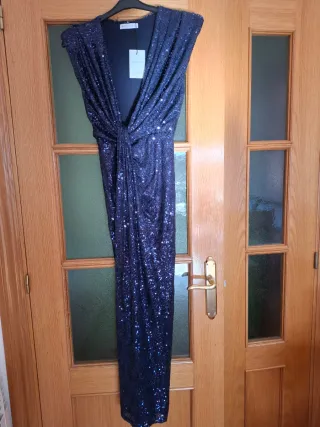 Vestido fiesta lentejuelas azul