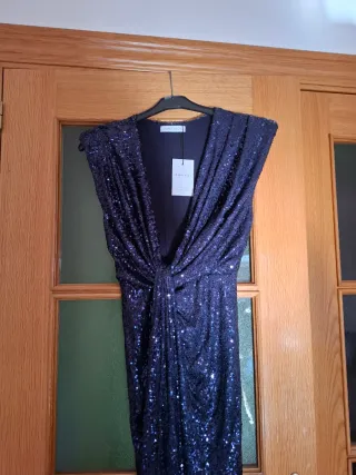 Vestido fiesta lentejuelas azul