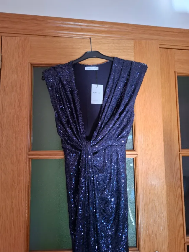 Vestido fiesta lentejuelas azul