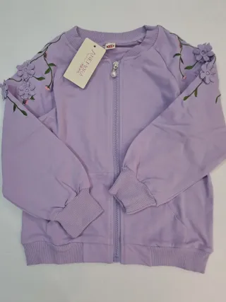 Completo bambina lilla con dettagli a fiori