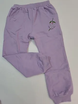 Completo bambina lilla con dettagli a fiori