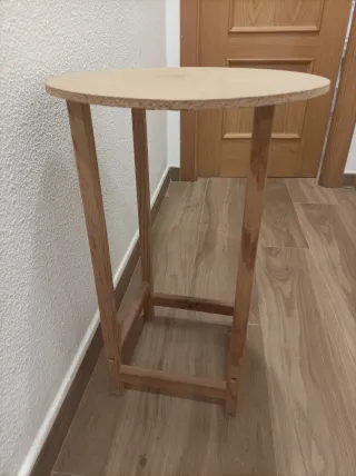 Mesita camilla redonda madera