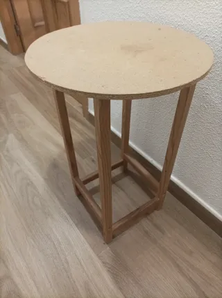 Mesita camilla redonda madera