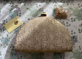 Bolso de fiesta Enzian animal print dorado