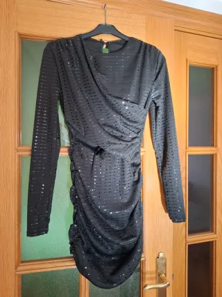 Vestido fiesta lentejuelas negro