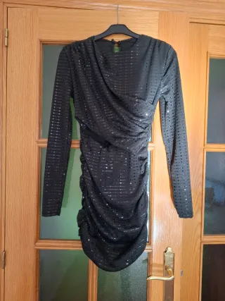 Vestido fiesta lentejuelas negro
