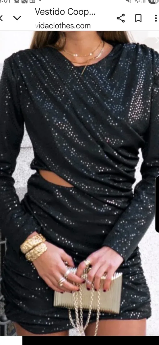 Vestido fiesta lentejuelas negro