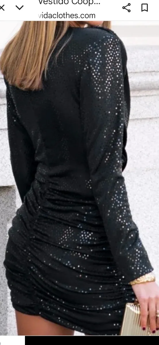 Vestido fiesta lentejuelas negro