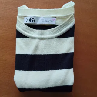 Chaleco zara de rayas azul y blanco