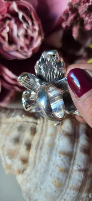 Anillo Orquídea Plata de Ley
