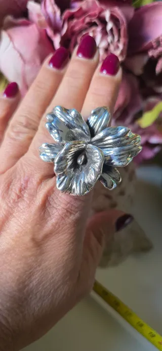 Anillo Orquídea Plata de Ley