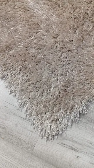 Tappeto pelo lungo beige poliestere