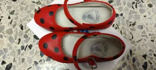Zapatos Flamenca Rojos Lunares Negros Talla: 28