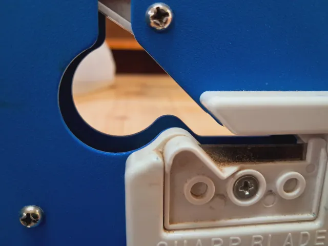 Máquina de precinto azul