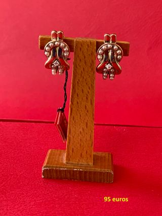 Pendientes Majorica Plata de Ley Baño Oro.