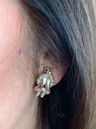 Pendientes Majorica Plata de Ley Baño Oro.