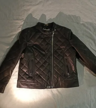 Chaqueta Cuero Schott Mujer Negra