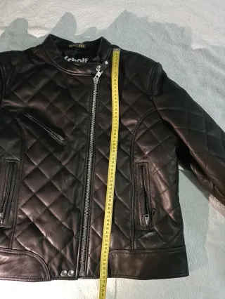 Chaqueta Cuero Schott Mujer Negra