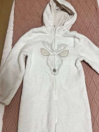 Pijama niña reno blanco